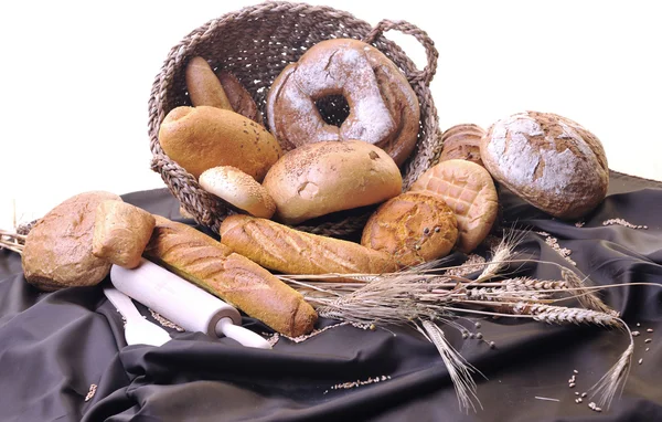 Fresh bread and wheat food group — Stock Photo, Image