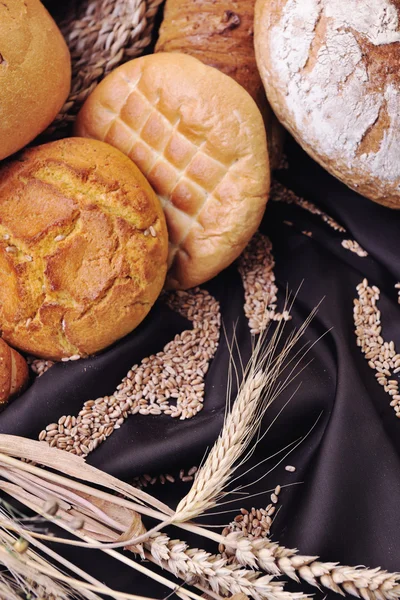 Taze Sağlıklı Doğal Ekmek Gıda Grubu Buğday Bitki Studio Tablo — Stok fotoğraf