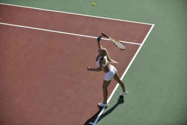 genç kadın oyun Tenis açık
