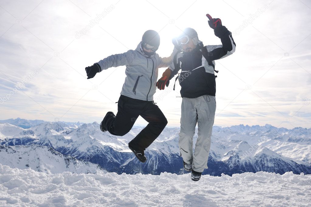 Group on snow at winter season — Stock Photo © .shock #5138436