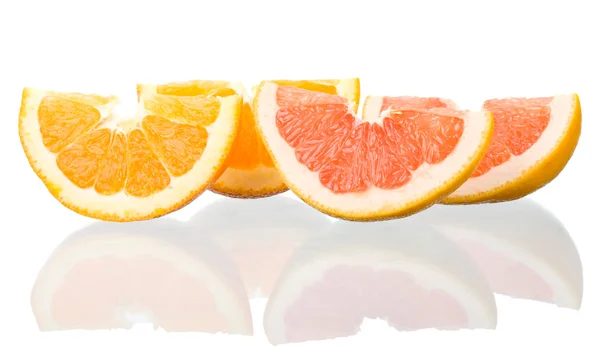 Orange and grapefruit peaces — Stock Photo, Image