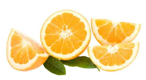 Oranžové kousky s listy — Stock fotografie