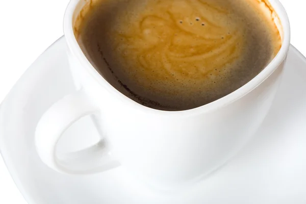 杯咖啡，从上面的泡沫视图 — 图库照片