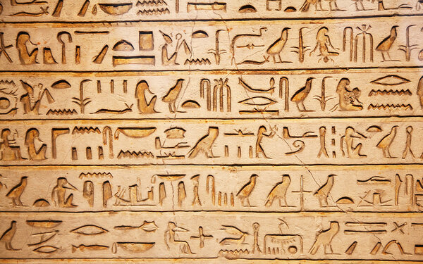 Old egypt hieroglyphs