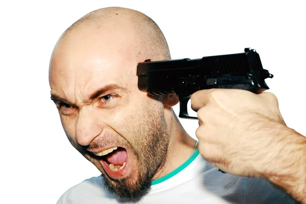 stock image Man with a gun on his hand