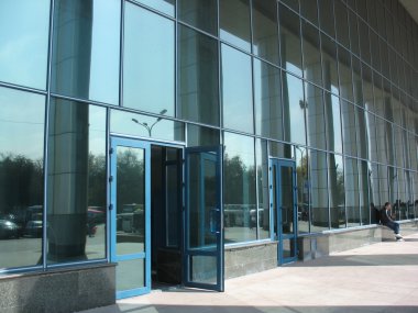 Building with glass walls clipart