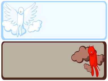 Angel and demon frame clipart