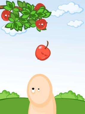 Falling apple clipart