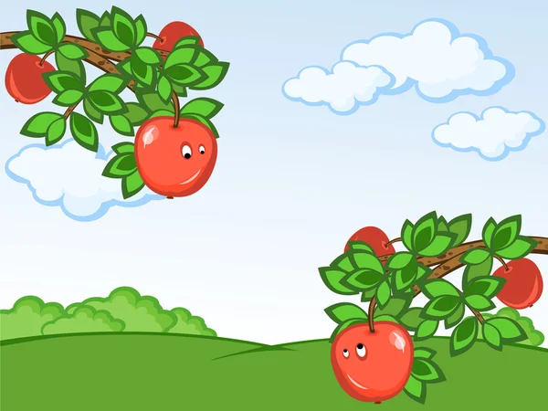Komiska äpplen — Stock vektor