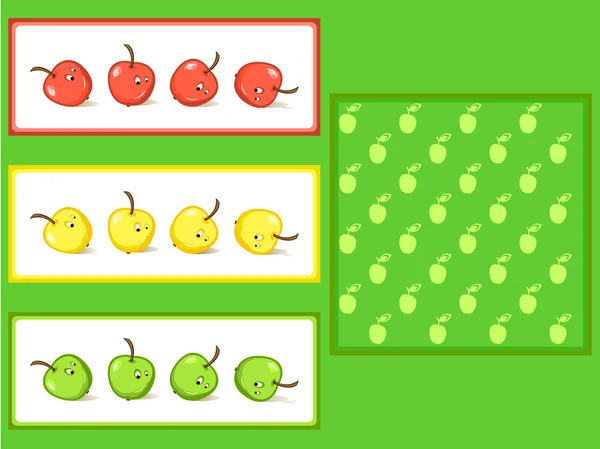 Ensemble de pommes — Image vectorielle