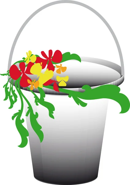 Flowers in the bucket — Stock Vector