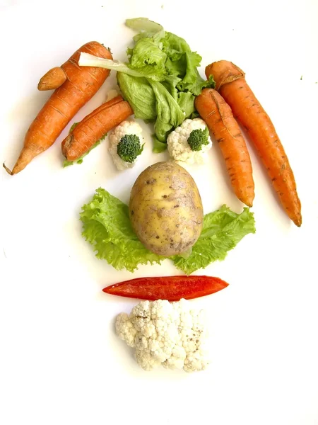 Zeleninové obličej — Stock fotografie
