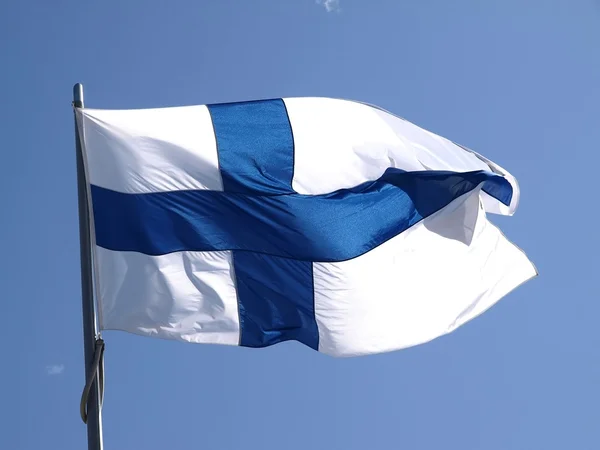 Finn zászló핀란드 깃발 — Stock Fotó