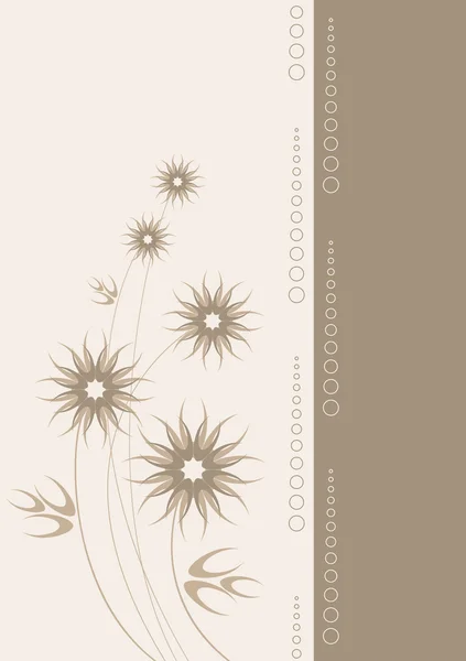 Cartão vetorial com flores estilizadas — Vetor de Stock
