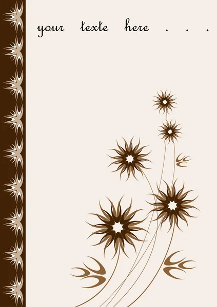 Tarjeta vectorial con flores estilizadas — Archivo Imágenes Vectoriales