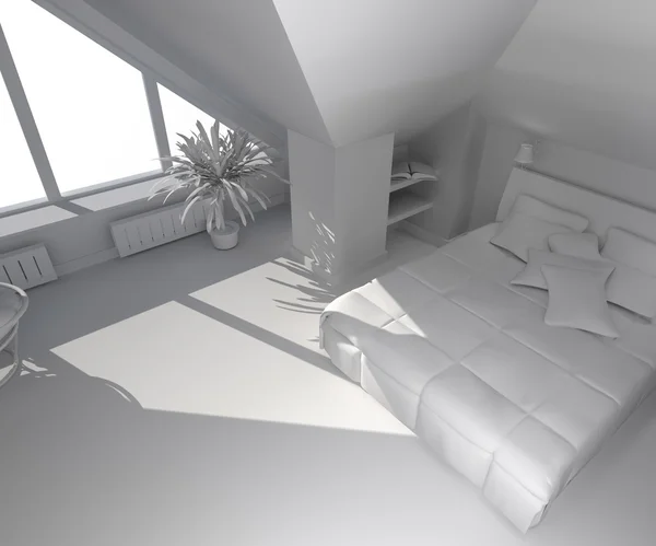 Interior model in white colour — Stock Photo, Image