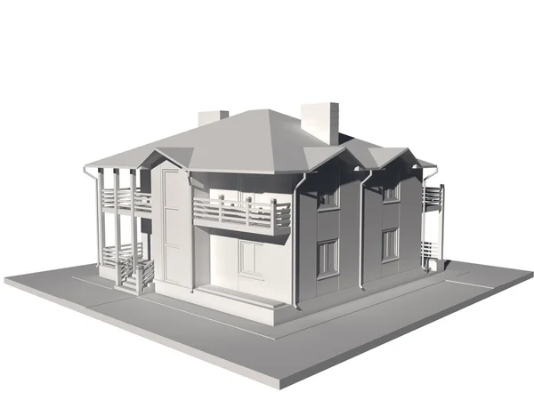 Model 3D domu — Zdjęcie stockowe
