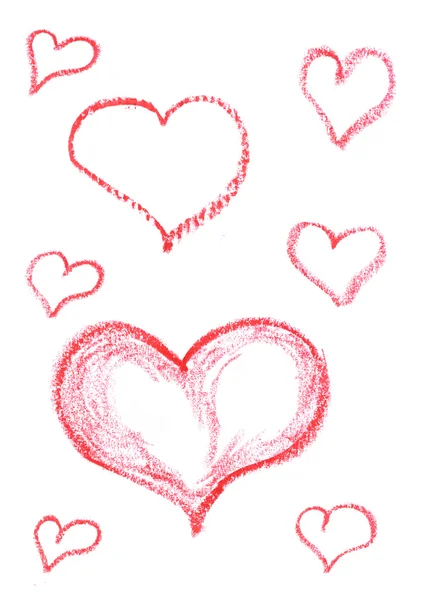 Lipstick hearts — Stock Photo, Image