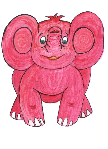 Розовый слон, рисунок — стоковое фото