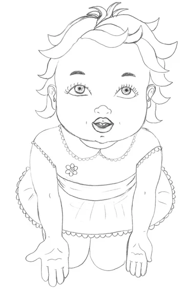 Little girl sketch — Stock Photo, Image