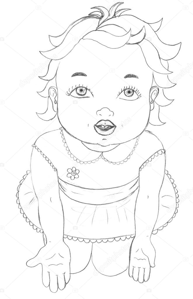 Little Girl Sketch Stock Photo C Nadyaus 3395237