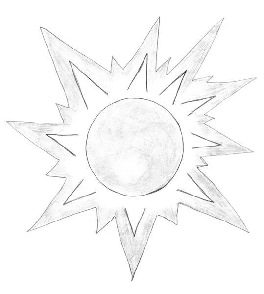Sun, weather icon drawing — Stock Photo, Image