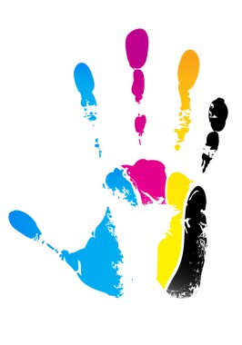 Cmyk handprint clipart