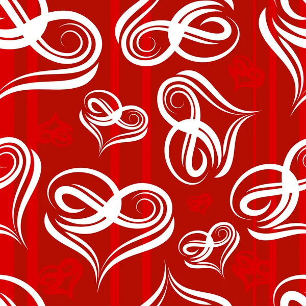 Coeur rouge sans couture — Image vectorielle