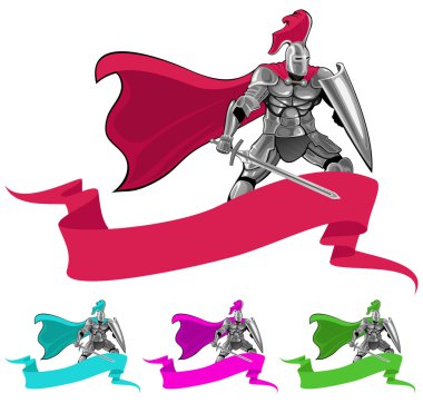 Knight and banner clipart