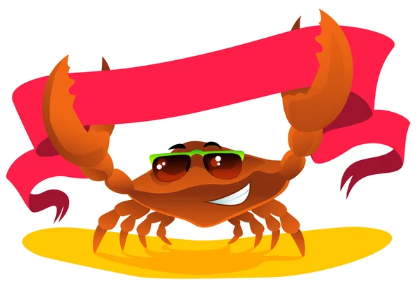 Crabe avec ruban — Image vectorielle
