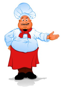 Fat chef cook clipart