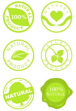 Set of natural product stamps clipart