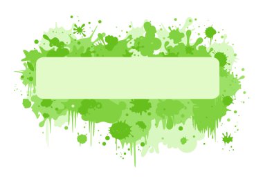 Rectangle banner with green blurs clipart