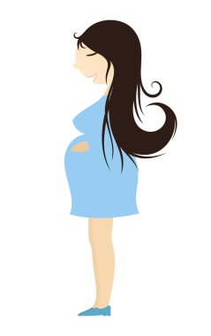 Pregnant young woman clipart