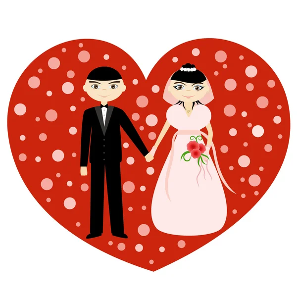 Menyasszony és a vőlegény — Stock Vector