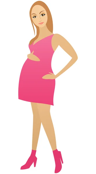 Pregnant girl — Stock Vector