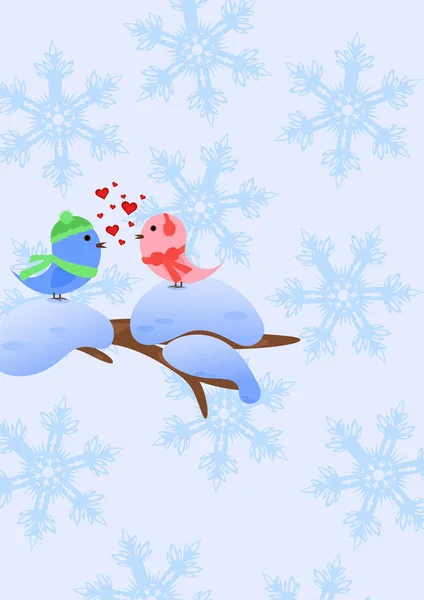 Winterliche Liebe — Stockvektor