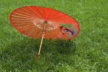 Red chinese umbrella clipart