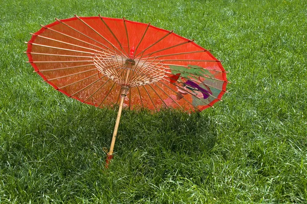 stock image Red chinese umbrella