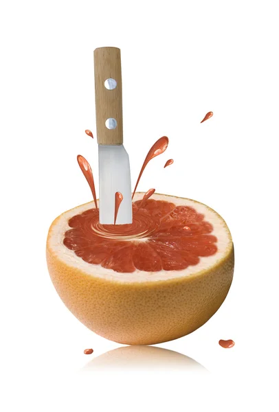 De helft een grapefruit — Stockfoto