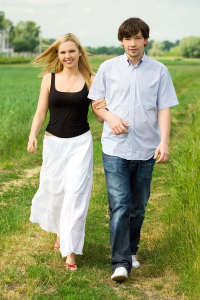 Couple on summer walk — Stok fotoğraf