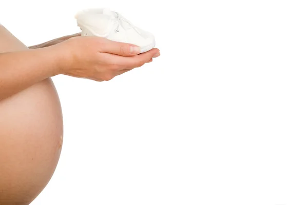 Mid section closeup of a pregnant woman — Stock Photo, Image