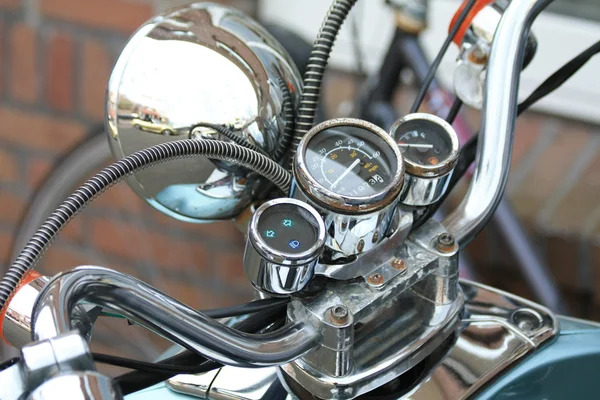 Cockpit de uma motocicleta vintage — Fotografia de Stock