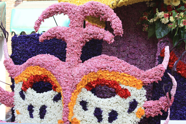 Flower parade composition of hyacints