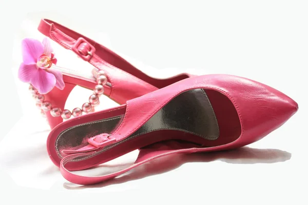 stock image Pair of pink high heel shoes