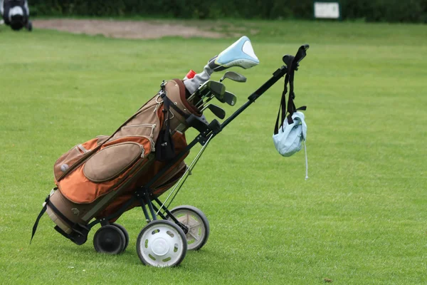 Saco de golfe castanho — Fotografia de Stock