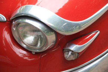 Headlight detail of a vintage French car clipart