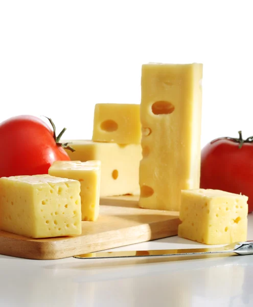 Cheese with tomato — Stock Photo, Image