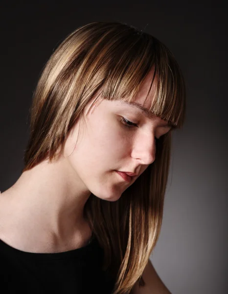 Closeup smutný dospívající dívka — Stock fotografie