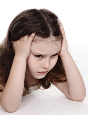 Unhappy little girl clipart